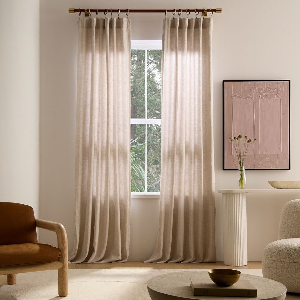 European Flax Linen Curtain - Modern Window Elegance | West Elm UK